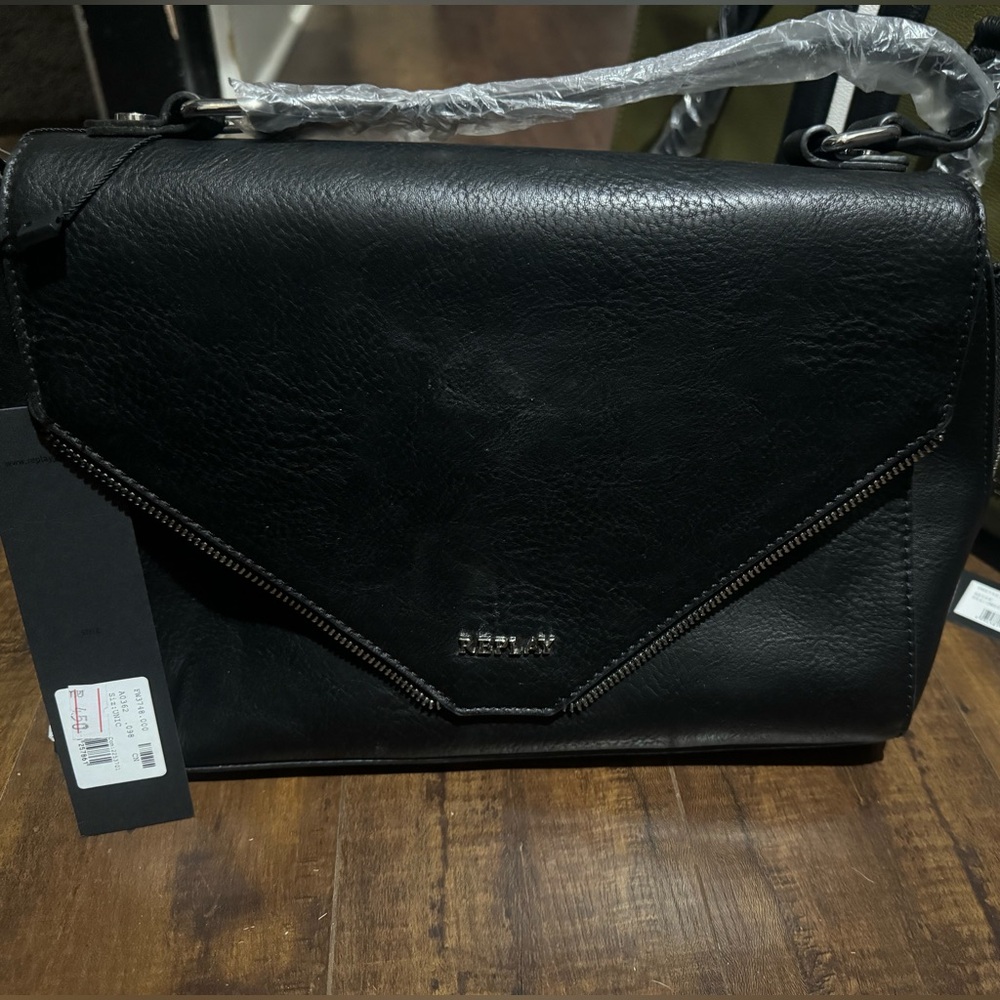Replay Black Crossbody Leather Bag